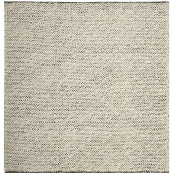 SAFAVIEH Natura Eanna Geometric Area Rug, Ivory/Light Grey, 8' x 8' Square