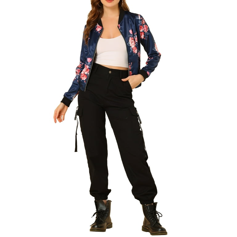 Unique Bargains Women's Plus Size Mesh Sheer Floral Lace Long Sleeve Bomber  Jacket 2X Black 