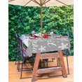 thumbnail image 2 of Gray Christmas Outdoor Tablecloth - 52x70 Inch Rectangle Dining Table Cover, Snowflake Snowman Xmas Birds Berry Waterproof Outdoor Table Cloth with Umbrella Hole & Zipper for Picnic/Patio, 2 of 5