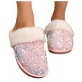 thumbnail image 3 of Dsscvnef Women's Winter Solid Color Flash Suede Cotton Slippers Home Comfort Warm Slippers, 3 of 9