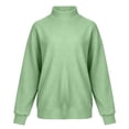 thumbnail image 4 of Nfurl Womens Mock Neck Sweatshirt Oversized Long Sleeve Pullover Tops Loose Fit Casual Trendy Going Out Ladies Sweatshirts Green,XL, 4 of 8