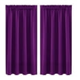 thumbnail image 3 of Luckky Purple Blackout Curtains for Bedroom,Thermal Insulated Solid Curtains for Living Room,Full Light Blocking Sound Dampening Window Drapes,with Black Liner, 38Wx84L,1 Panels, 3 of 7