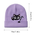 thumbnail image 4 of Women's Knit Hat Cat Embroidered Cute Winter Basic Slouchy Beanie Cap, 4 of 5