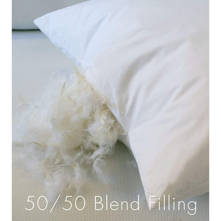 11x19 Luxury Hypoallergenic 50 50 Fluffy Mix Rectangular Pillow Insert 100 Cotton Shell Never Vacuum Packed Odorless Made in Walmart
