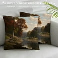 thumbnail image 3 of Creowell Trees River People Fashion Style Dirt-Resistant Throw Pillow Covers for Couch Sofa Bed Living Room Bedroom Throw Pillow Cover Year-Round Decor Printed on Both Sides 1PC 12x12in, 3 of 5