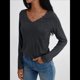 thumbnail image 5 of Camisetas con Cuello en V para Mujer, Blusas de Encaje de Larga, Holgadas, Elegantes e Informales, para Otoño e Invierno, A . Gris Oscuro M, 5 of 8