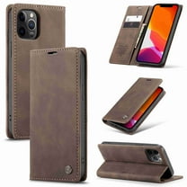 Dteck Case for Apple iPhone 12 Pro Max, Retro Style Wallet Phone Case Stand Credit Card Slot Premium Protective PU Leather Flip Magnetic Case Cover, Coffee