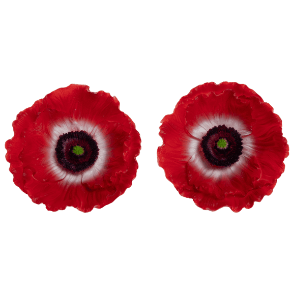 Candle Impressions Carved Poppy Flameless Luminaries, Red, 2-Pack