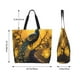 thumbnail image 5 of Fotbe Elegant Gold Leaf Peacock Bolsa Tote Estética de Lona con Estampado para Mujer - Bolsa Reutilizable de Hombro Casual para Vacaciones, Compras, Trabajo y Gimnasio, 5 of 8
