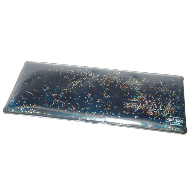 Almohadilla de gel para estimulación sensorial Skil-Care, estrellas brillantes, 40,6 cm de ancho x 18,8 cm de profundidad - Estimulación visual y táctil, calma la inquietud, estrellas brillantes en mo