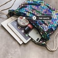 thumbnail image 1 of Baohd Drawstring Fish Scale Backpack for Ultra-light Casual Backpack Glitter Travel Bag, 1 of 5