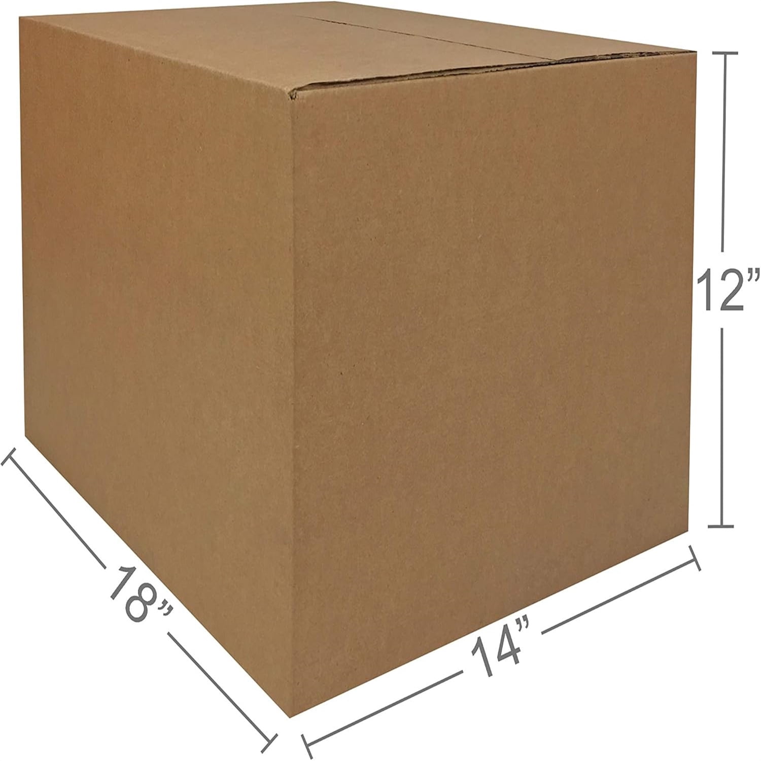 Cardboard Moving Boxes for Packing and Shipping, Medium Size, 18" x 14" x 12", Brown, 20-Pack