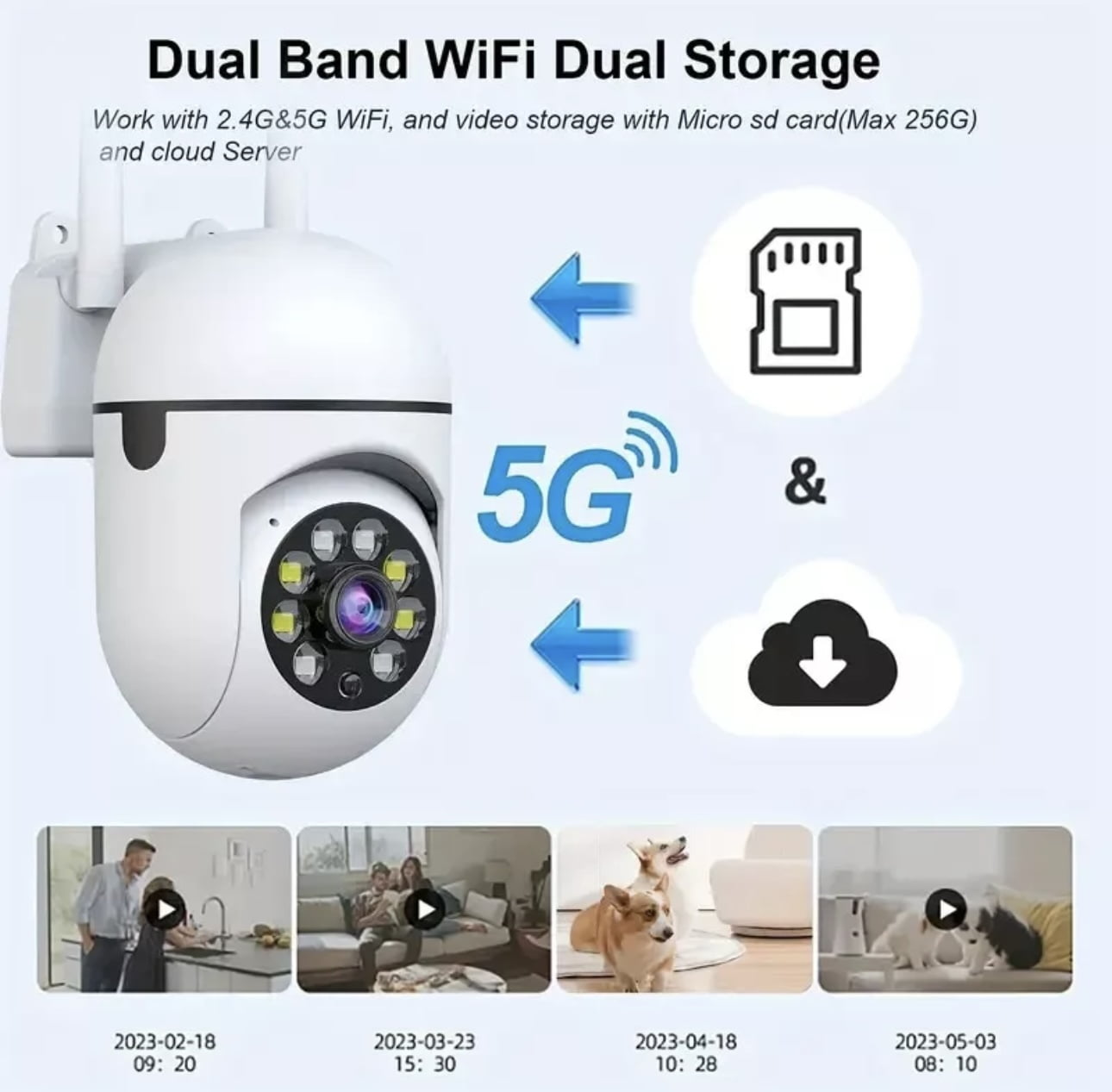 4-Pack Wireless 5G WiFi Security Camera System Smart Outdoor Night Vision 1080P