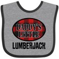 thumbnail image 3 of Inktastic Daddy Little Lumberjack Plaid Boys Baby Bib, 3 of 4