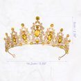 thumbnail image 4 of Unique Bargains Women Faux Crystal Queen Crowns Tiara Princess Rhinestone Tiaras Wedding Birthday Hair Accessories ["Crowns,Gold Tone Champagne"], 4 of 7