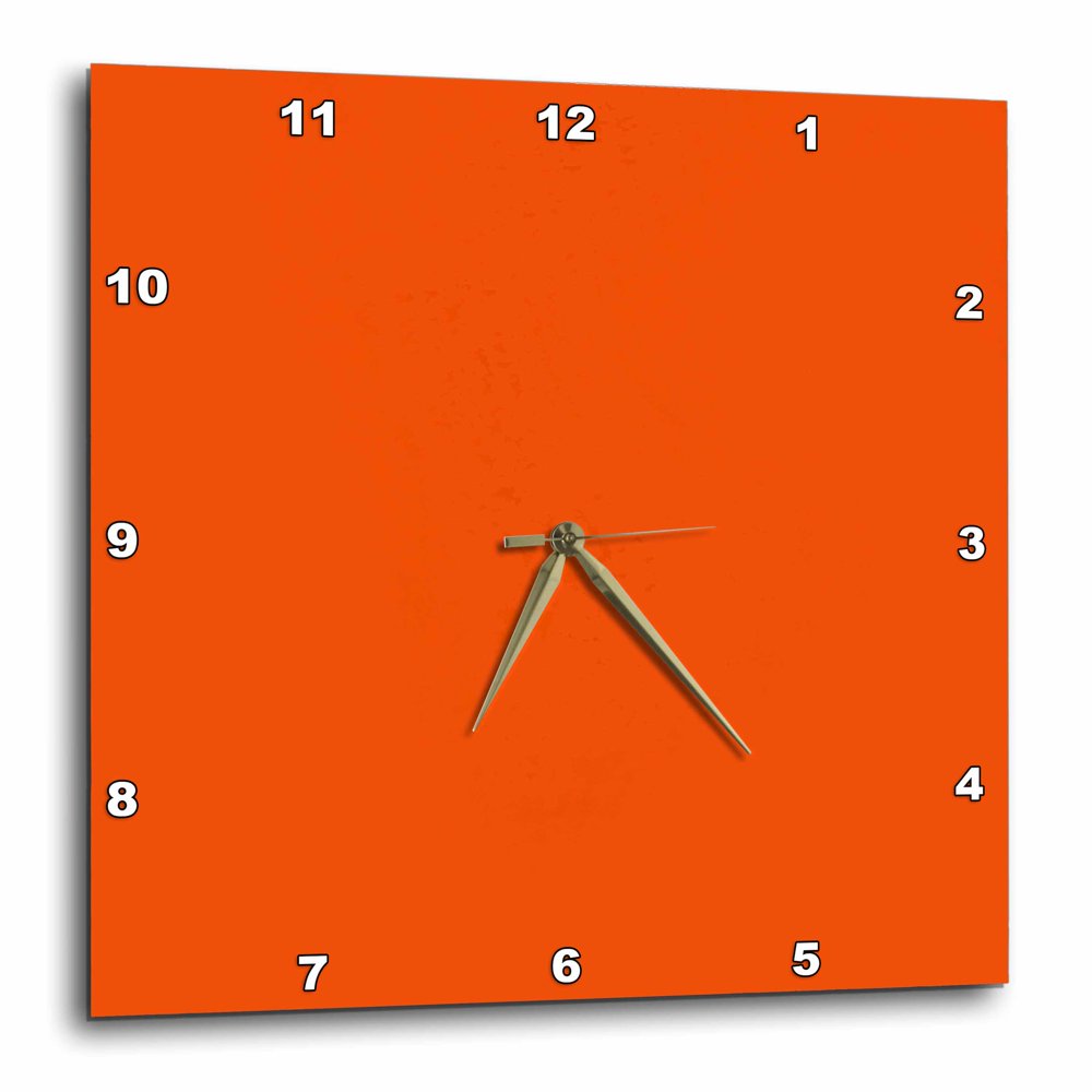 3dRose Bright Orange Wall Clock, 13 by 13inch
