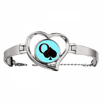 pequeen spade q poker bracelet heart jewelry wire bangle