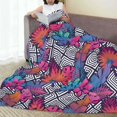 thumbnail image 6 of Pofeuu Tropical Leaves Print Ultra-Soft Micro Fleece Blanket,for Bed Or Sofa,All Season Throw Blankets Flannel Blanket-80"x60", 6 of 7