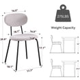 thumbnail image 3 of Stackable Dining Chair Set of 6, Small Modern Kitchen Chair with Fabric Cushion, Space Saving Chairs for Apartment Living Room, White, 3 of 9