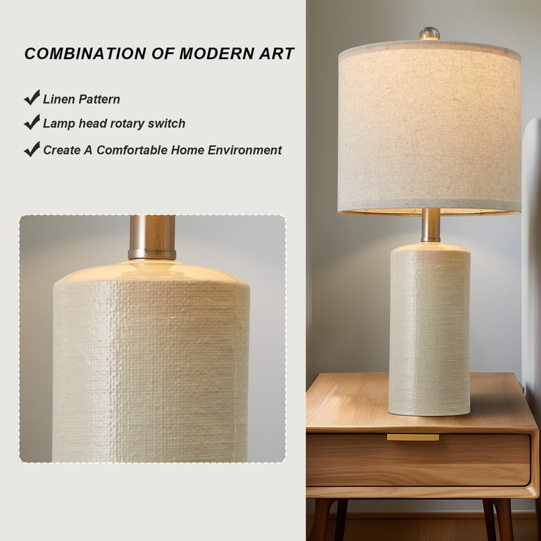 Oneach 20.25" Ceramic Bedside Table Lamps, Set of 2 photo 8