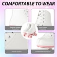 thumbnail image 4 of LUOLUO Roller Skates for Women, Boys,Gilrs, High-Top Double Row Leather Quad Skates, with Pink Flash Wheel, White & Pink,Youth 4/Women 4.5, 4 of 5