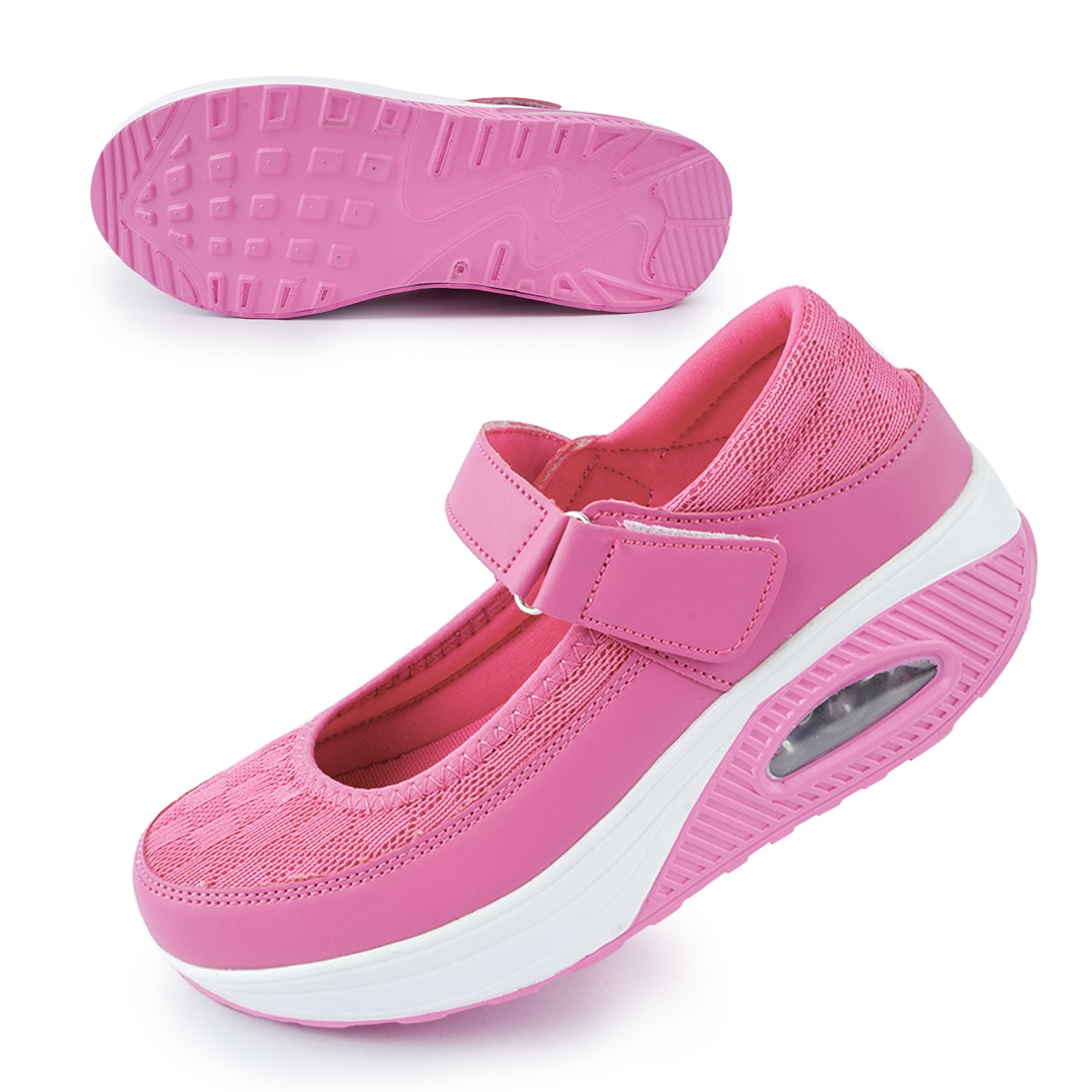 Gitup Women's Mesh Walking Shoes Adjustable Strap Nurse Shoes