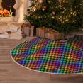 thumbnail image 4 of Salouo Rainbow Houndstooth Christmas Tree Skirt 36" Farmhouse Christmas Decorations Snowman Xmas Tree Skirt Tree Mat for Holiday Party Decor, 4 of 8