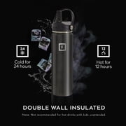 Iron Flask Stainless Steel Water Bottle 22 oz Metallic Black with 3 Lids