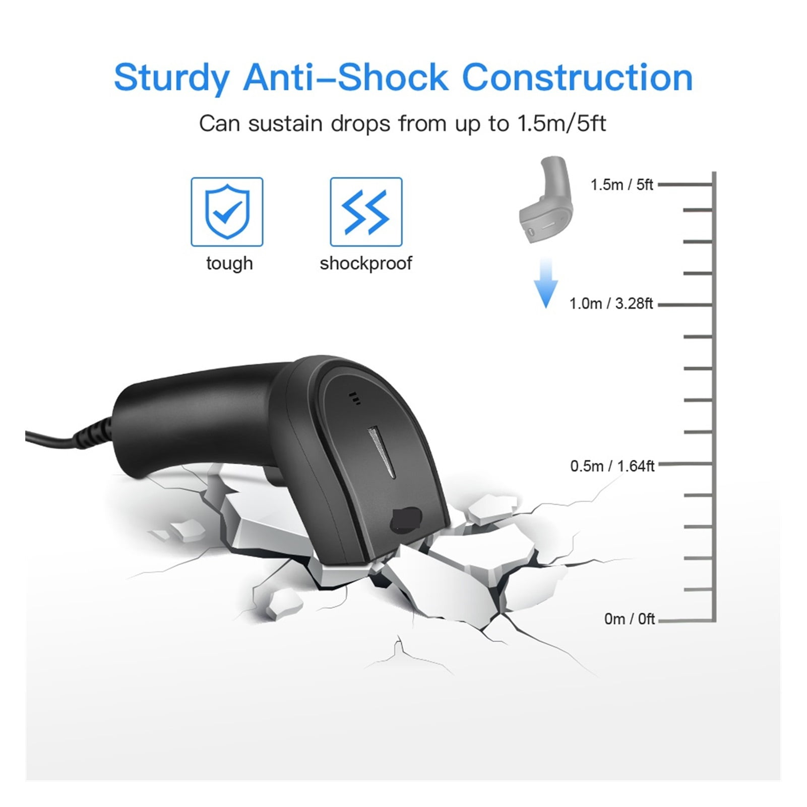 QR Barcode Scanner Portable Wired 1D 2D USB Bar Code Reader For DataMatrix 2D Code Scanner ,Easy to Operate