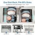 thumbnail image 4 of iSPECLE Sink Dish Drying Rack - Expandable Capacity (12.4''-17.1''L) Over Sink Dish Rack, in Sink Dish Drainer for Kitchen Counter with Utensil Holder, Black, 4 of 9