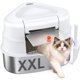 thumbnail image 1 of Caja de arena para gatos Corner Chumajor XXL de acero inoxidable con tapa, 1 of 9