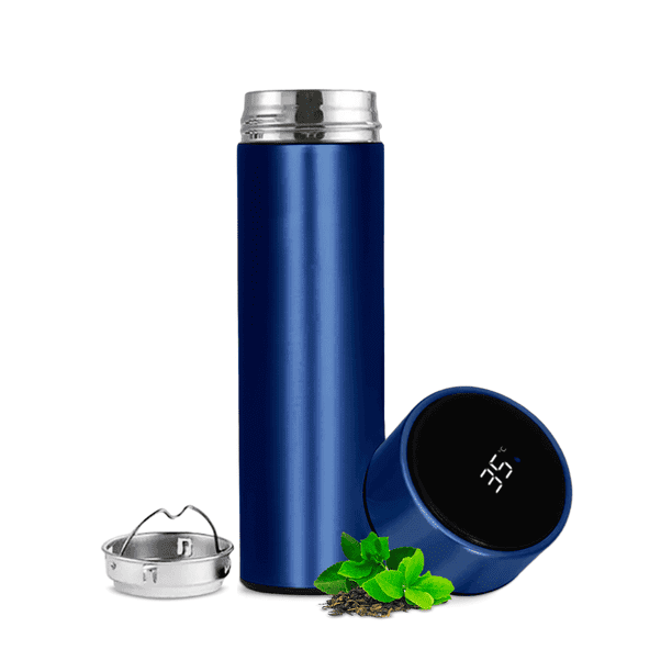 Termo Inteligente Acero Inoxidable 500ml Pantalla Led Digital Azul