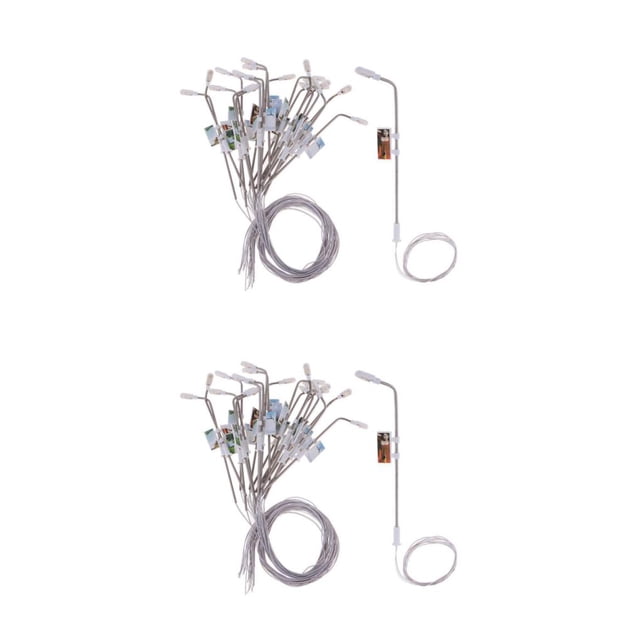 Naiovety 20 Pieces Model Miniature Street Lights 1:150 LEDs White HO Scale OO Tipo 1 2piezas