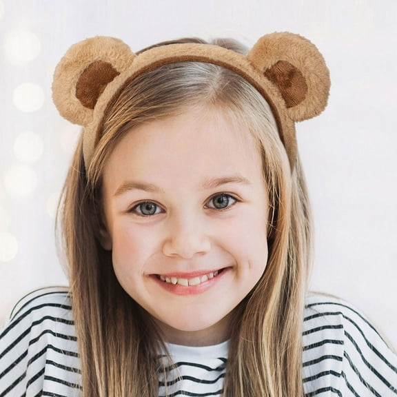 WHAMVOX 5pcs Plush Bear Ears Headband For Women Cute And Soft Animal Ear Hair Accessories For Daily Use Parties