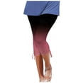 thumbnail image 1 of 2DXuixsh Leggings pour Femmes, Leggings d'Été à Imprimé Dégradé, Mode Décontractée, Style Resort, Pantalons Raccourcis à Cordon, Rouge Melon D\'eau, Taille P, 1 of 5