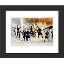 Awful explosion of the 'peace-maker' on board the U.S. Steam Frigate Princeton on Wednesday, Feb 28, 1844 20x24 Framed Art Print by Currier and Ives