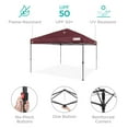 thumbnail image 4 of Best Choice Products 12x12ft Easy Setup Pop Up Canopy w/ 1-Button Setup, Wheeled Case, 4 Weight Bags - Burgundy, 4 of 8