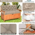 thumbnail image 6 of Replacement Cushions for Swing, Waterproof Porch Swing Cushion, 2-3 Seat Outdoor Bench Cushion with Backrest for Patio Furniture Garden Porch Loveseat Glider Pad (Khaki 70*40in), 6 of 7
