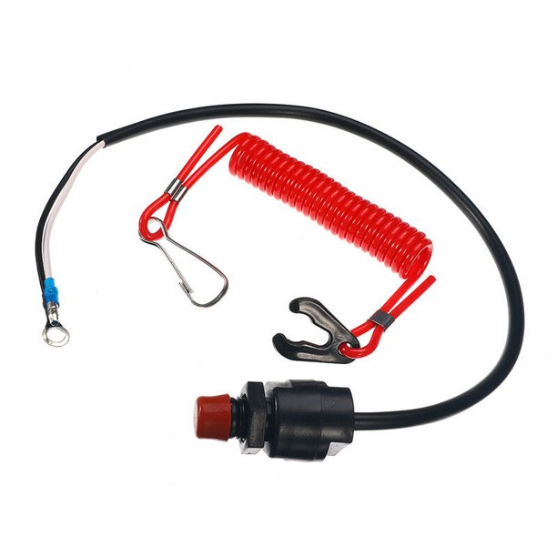 Outboard Cut off Boat Motor Emergency Kill Stop Switch W/Safety Tether Lanyard