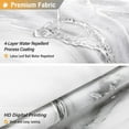 thumbnail image 3 of Grey Marble Shower Curtain, Abstract Modern Decorative Fabric Shower Curtain Set with 12 Plastic Hooks, Weighted Hem, Hotel Luxury Water Resistant Cloth Shower Curtains for Bathroom, 72x72, Gray, 3 of 6