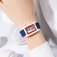 thumbnail image 5 of Fashion Women's  Men's Digital Watch Unisex Big Numbers Dial Rectangular Face Waterproof Silicone Strap LED Watches, 5 of 6