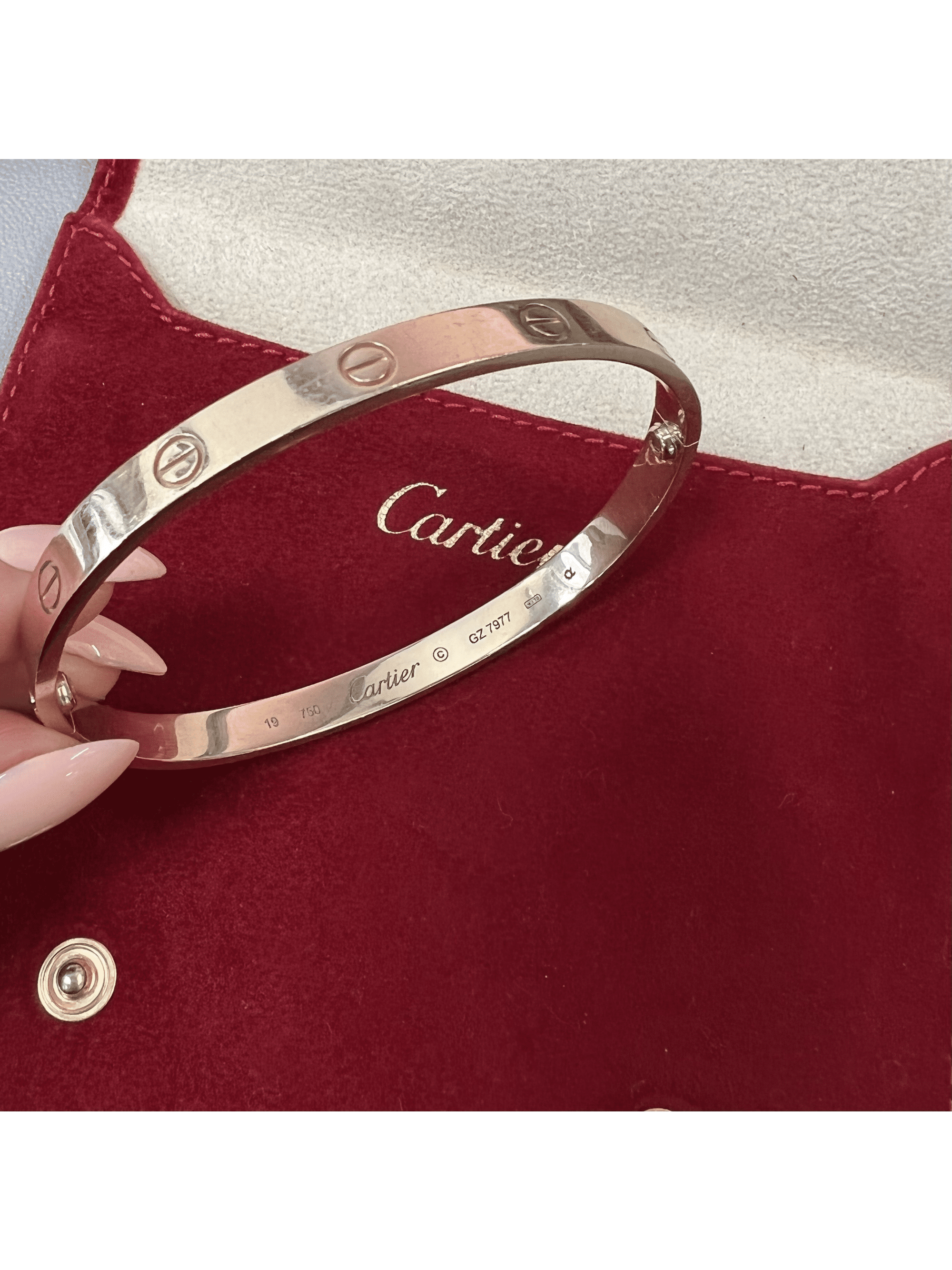 Buy Cartier Love Bracelet 18K Rose Gold Size 19 Old Style Online at