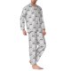 thumbnail image 2 of Fotbe Panda Bear Pijama de Hombre con Estampado de Manga Larga, Conjunto de 2 Piezas, Ropa de Dormir Suave y Cómoda con Bolsillos-Large, 2 of 7