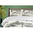 thumbnail image 4 of Ambesonne Sketch Duvet Cover Set, Italian Landmarks Travel, King, Black White, 4 of 6
