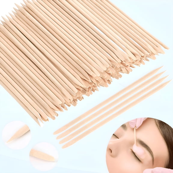 RAGUPEL 200 Pcs Eyebrow Wax Sticks Waxing Applicator,Wood Wax Spatulas for Face and Small Hair Removal Sticks… (Pointed Flat Handle)