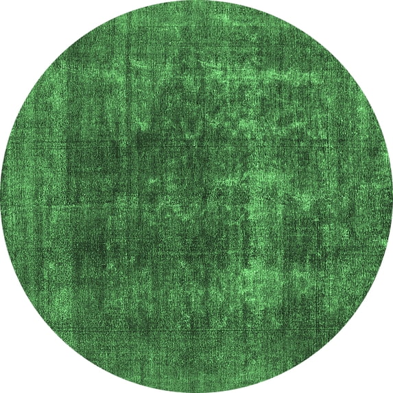 Ahgly Company Indoor Round Oriental Emerald Green Industrial Area Rugs, 5' Round