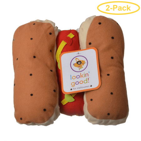Lookin' Good Hot Dog Dog Costume X-Small - (Fits 8-10 Neck to Tail) - Pack of 2