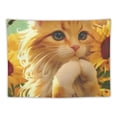 thumbnail image 5 of Patifu Cute Cat Tapestry Wall Hanging Unique Style Graphic Tapestries Home Wall Decor Art for Living Room Bedroom Farmhouse Dorm Mother's Day Short Plush 50x40inch, 5 of 6