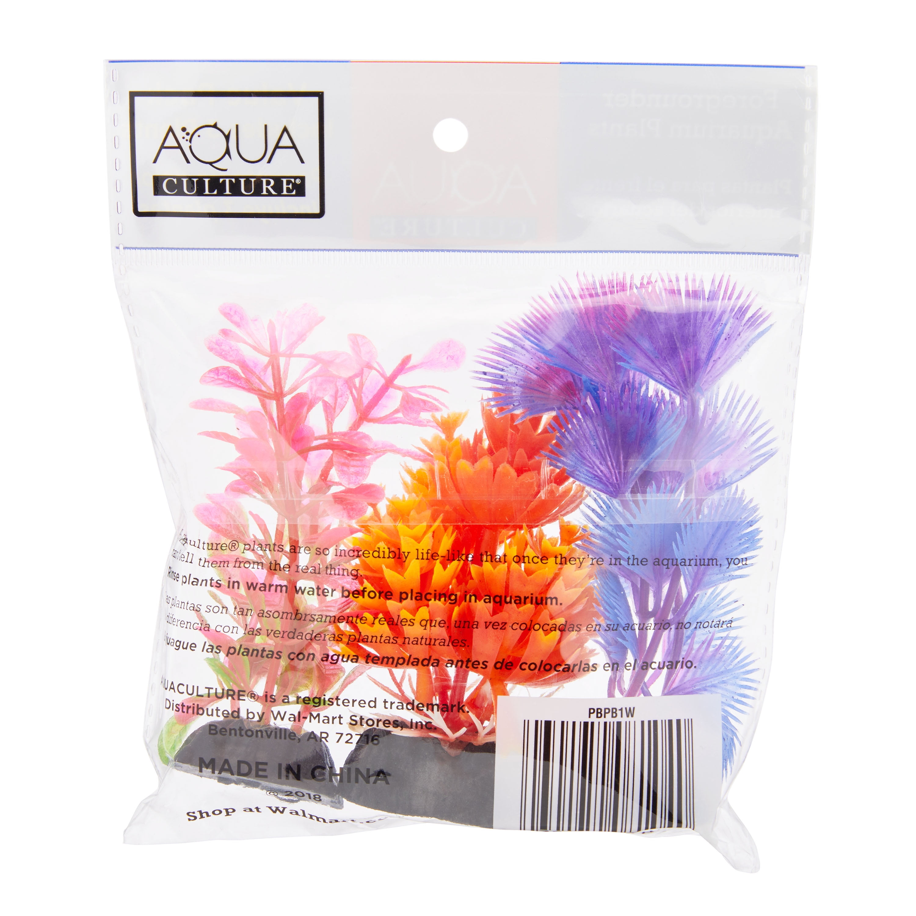 (2 pack) Aqua Culture Foregrounder Plastic Aquarium Plants - Multicolored - 3 Count Per Pack
