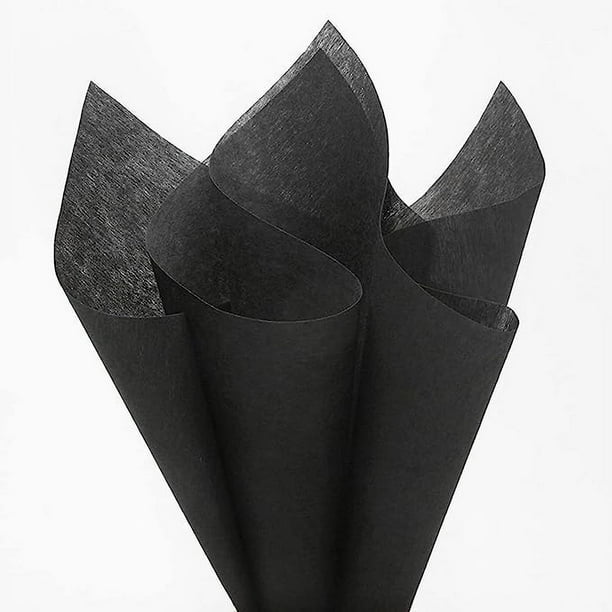 Xiao Hua Papel de embalaje para flores no tejido, 36 hojas, impermeable, para ramos, flores, 50 x 69 cm (negro)